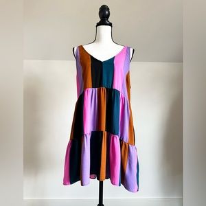 NEW Show Me Your Mumu Emme Tank Dress Medium Color Block Mini Sleeveless